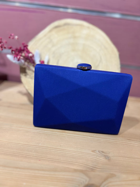 Clutch azul pavo.