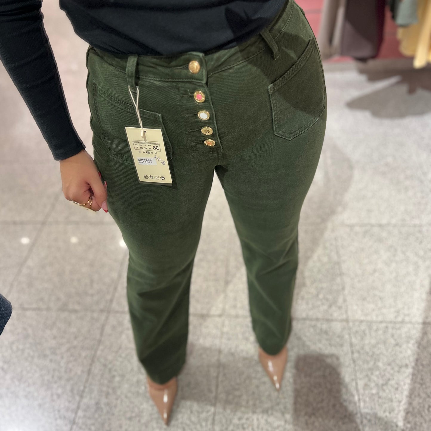 Jeans verde.